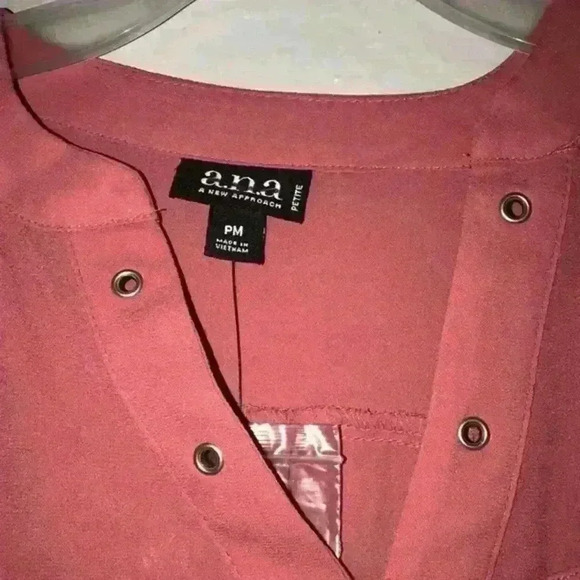 NWOT A.N.A women’s sheer peach long sleeve top size PM - Picture 11 of 13